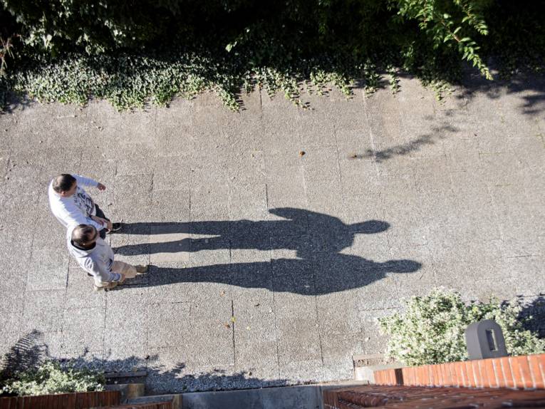 Zwei Männer von oben aufgenommen